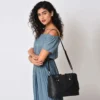 Women's Leather Handbag (Black) - Image 3
