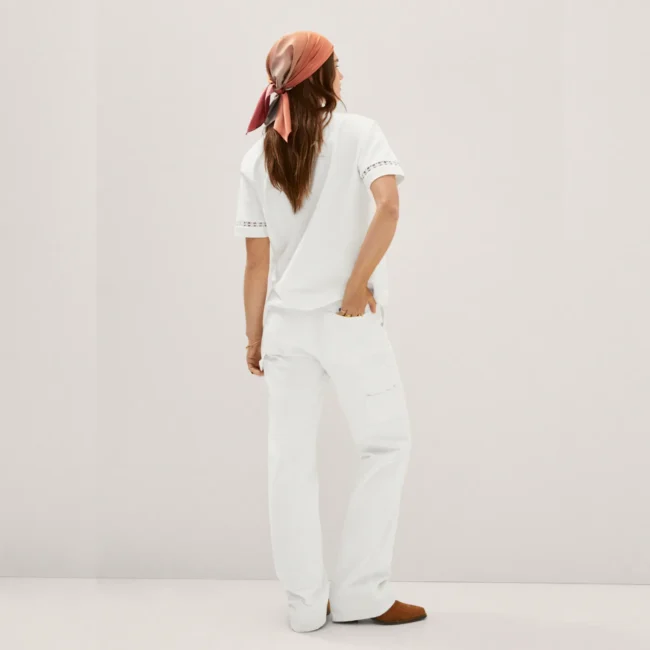 Embroidered White Cotton T-Shirt