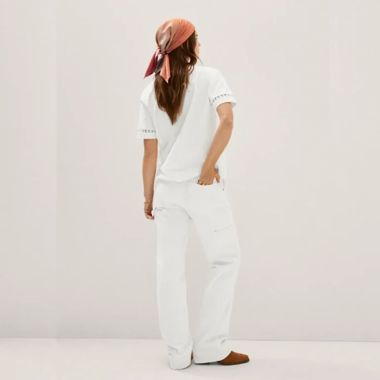Embroidered White Cotton T-Shirt