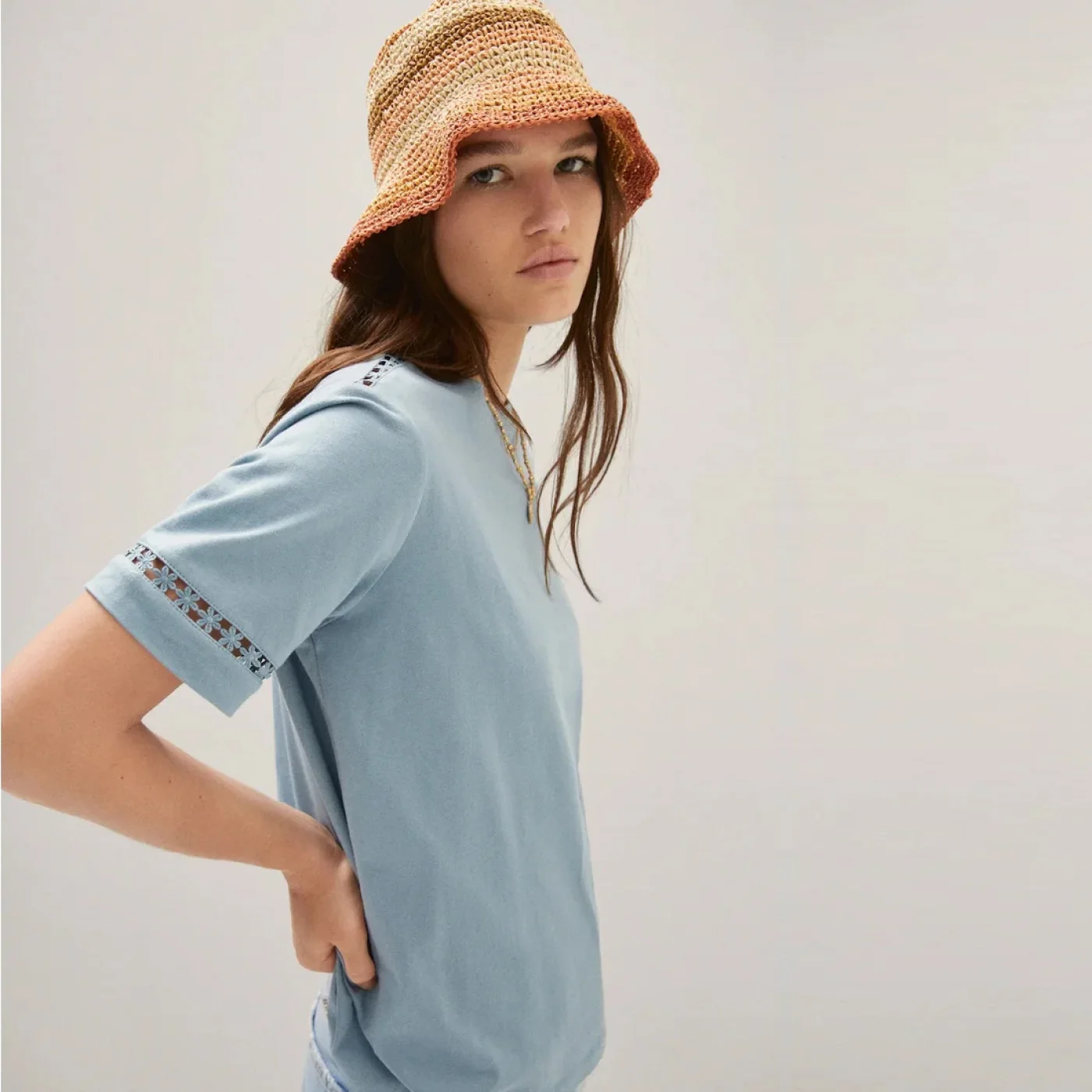 Embroidered Accent T-Shirt – Image 3