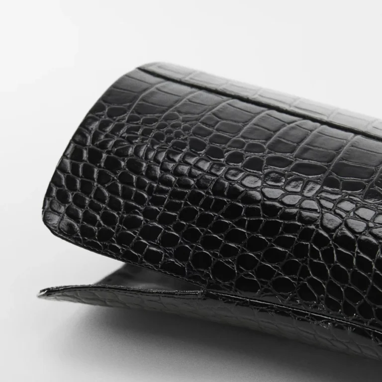 Black Croc-Effect Based Stiletto Boots