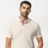 Mello Polo Collar Slim Fit Cotton T-Shirt - Beige