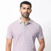 Mello Polo Collar Slim Fit Cotton T-Shirt - Pink